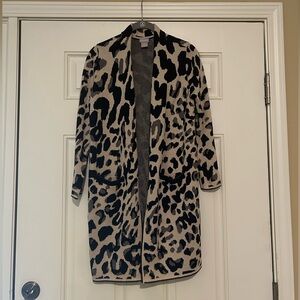 Chico’s Animal Print Petite Long Sweater